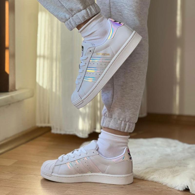 Adidas Süper Star İthal Beyaz Hologram
